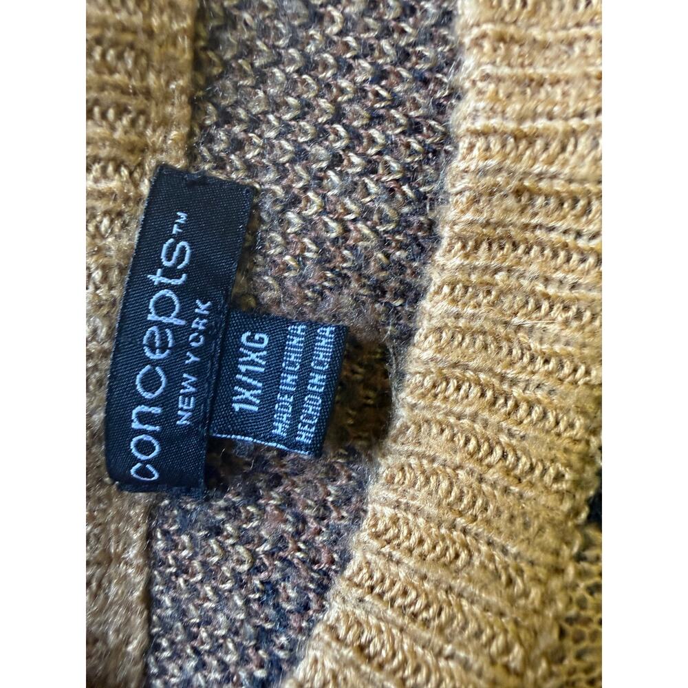 concepts new york leapord print sweater womens 1x animal print oversized knit - Picture 4 of 5